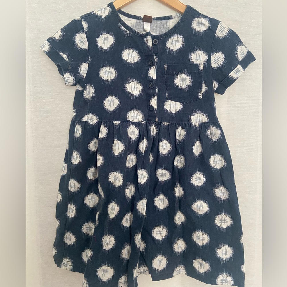 Tea Collection Navy Blue Japanese Print dress Size 7